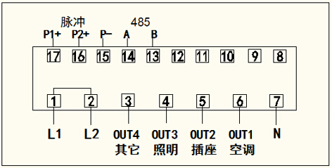 四回路電能表端子接線(xiàn)圖